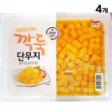ileum*^m일가집 깍둑 단무지 3KX4 알밥 아삭한 채단무지 양식 밑반찬 반달 슬라이스 김밥일medi**^, 4개