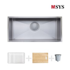 MSYS 엠시스 RSQ900 대형 사각 씽크볼, 스텐배수구(통망), 1개