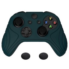 플레이바이탈 사무라이 에디션 시그널 브라운 미끄럼 방지 컨트롤러 그립 Xbox One XS 컨트롤러용 실리콘 스킨 엄지손가락 그립이 있는 SX 인체공학적 소프트 고무 보호 케이, Racing Green