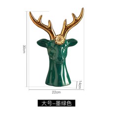 나혼자잘산다 인테리어 노르딕 모즈 가볍게 사치한 사슴 대가리 실내 하우스 엔틱한디자인 술장 TV거실장 현관 유러피안 예술품, 1 녹생 알프스프라자축하화환 그린 큰