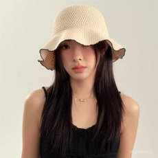 여름 여성 니트버킷햇 챙넓은모자