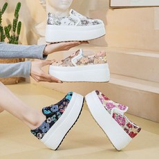 여성 글리터 로퍼 봄신상 키높이 8cm 통굽 슬립온 a-15