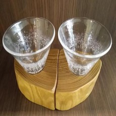 [일본정품수입]【최고의 술기】쥰 공방 “나무 글라스”(버블·마키·페어 받침대) 작은 사이즈(약 70cc×2, 2개, 한개옵션1