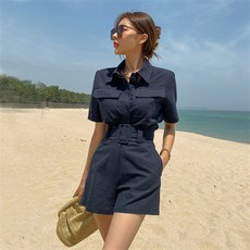 아이스린넨셔츠셋업밴딩반바지자켓세트
