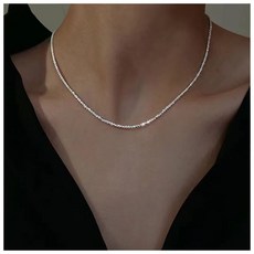 FANSYLI 은목걸이 기본 레이어드 얇은 실버925 목걸이줄 행운 재물운 은체인 초커 목걸이 0326JLL034
