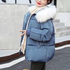 POMTOR 여성겨울 두꺼운 숏 패딩 겨울 코트