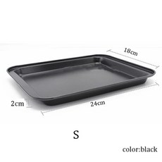 오븐팬 1 pc 직사각형 비 스틱 빵 케이크 베이킹 트레이 오븐 블랙 diy 주방 zxh, [01] S Black, 1개