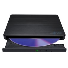 히타치엘지 초경량 외장ODD DVD롬 CD롬 RW 윈도우 맥OS PC 노트북 블랙, 1개