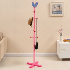 스탠드 하트 행거 포인트 옷걸이 원목, 핑크 150cm