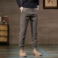 남자바지 봄가을 트렌드 심플 슬림핏 일자 세미 꾸안꾸 허리밴딩 캐주얼팬츠