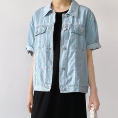데님반팔자켓