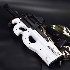 장난감총 수정탄 P90 연발 전동건 비비탄 전동권총 피구공, P90 블랙 (길이 52cm), 폭탄 8팩+타겟