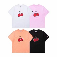 kirsh21 봄여름 체리 벨벳 프린트 커플 여 반팔
