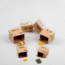 미니어처 택배상자 종이상자 모형 장식 장난감 피규어 장식품 인형집 만들기, 음식