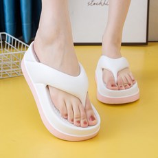 5.5cm 키높이 통굽 여성 쪼리 여름 신발 슬리퍼 여자 플립플랍 샌들