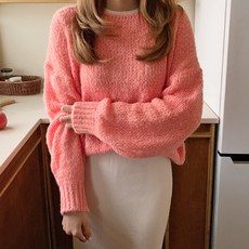 메리바움 114095 리즈 여리 루즈핏 알파카 울 니트 여성 겨울 니트티