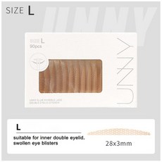 UNNY 눈꺼풀 테이프 스티커 보이지 않는 이중 배 레이스 붙여 넣기 명확한 베이지 색 줄무늬 각자 접착 성 자연적인 눈 메이크업 공구 90개입
