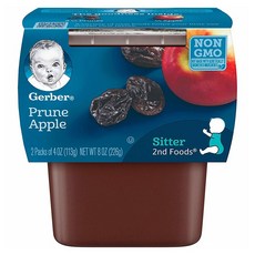 Gerber 거버 2단계 프룬 사과 4oz(113g) 2개입 8팩, 상세참조