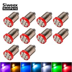 10X BA9S T4W 8SMD 3020 Led 전구 1206 자동차 인테리어 광원 주차 램프 흰색 파란색 녹색 빨간색 노란색 Iceblue 핑크 DC 12V, 푸른