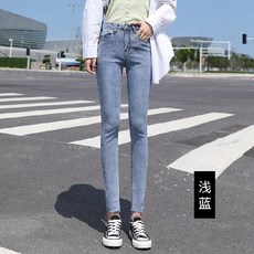 여성 하이웨스트 키가 커 보이고 날씬해 보여 쁘띠 팬츠 스키니진 펜슬핏 조우 선 얇은