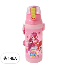 르번 알쏭달쏭 캐치 티니핑 안심락 원터치 물병, 혼합색상, 470ml, 14개