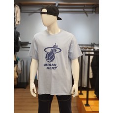 NBA 여름 할인!!!! 남여공용 마이애미 히트 팀 로고 프린트 포인트 데일리 입기 좋은 라이트블루 칼라 면 100% 기본 레귤러핏 반팔 티셔츠