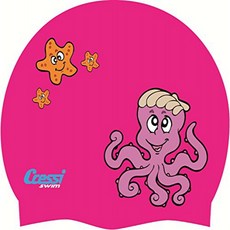 Cressi Fantasy Swim Cap (Pink Octopus) 크레시 판타지 스윔 캡 (핑크 옥토퍼스), 1