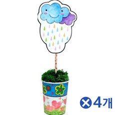 HA무배 이끼식물 스칸디아모스 화분만들기x4개 미술재료 // 놀이 DIY키트 세트, 1개