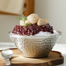 하우키친 이중 스텐 빙수 그릇 아이스크림볼, 3호(지름14cm), 1개