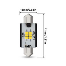 AUXITO 2x Canbus C5W LED Festoon 31mm 36mm 41mm 전구 번호 번호판 조명 자동차 인테리어 트렁크 램프 12, 41mm_6000k