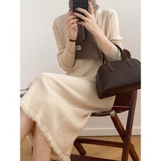 가을 겨울 시즌 오버사이즈 롱 니트 원피스