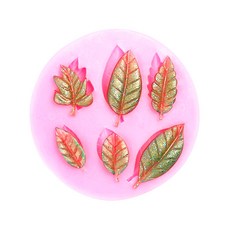실리콘몰드/나뭇잎모양몰드 6종, 혼합색상