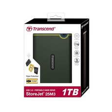Transcend 충격방지용 외장HDD 트랜센드 StoreJet SJ25M3E (1TB/그린)