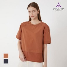 올리비아로렌 HC04 네크시보리 배색 블라우스 VVCNS3M5171