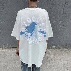 유럽과 미국의 트렌드 커플 반팔 티셔츠