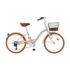 [스마트자전거] 클라라 22인치 7단 시티형 바구니 자전거 2021, 베이지