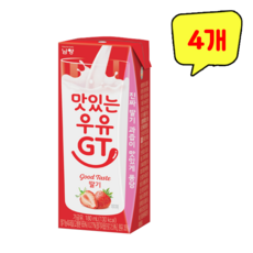 남양 맛있는 우유 GT 딸기 멸균우유, 4개, 180ml