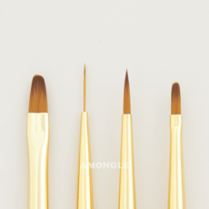 고급 네일 브러시 화이트 4종 (뚜껑 포함), 납작 붓, 1개