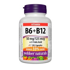 웨버네츄럴 비타민 B6 + B12 + 엽산 120캡슐, 1개, 120정