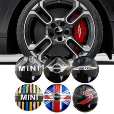 휠캡 허브스페이스 자동차 휠 허브 센터 스티커 데칼 미니 쿠퍼 JCW R50 R52 R53 R56 R57 R58 R60 클럽맨 컨트리맨 액세서리 4 개, A