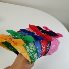 페이즐리 터번반다나 헤어밴드 패턴 와이드머리띠 리본머리띠