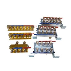 보일러분배기 스텐 배관 난방 온수분배기 밸브 가스보일러 엑셀 기름보일러, 실버 더블 로우 10 in 10 out