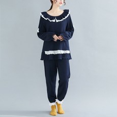 비주샵 빅사이즈 잠옷 봄 가을 순면 긴팔 바지 상하세트 C-16