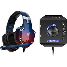 PS4 PC PS5 Xbox One용 T10 외장 사운드 카드 및 G2000 유선 게임 헤드셋 노이즈 캔슬링 탈착식 마이크 포함, 1개