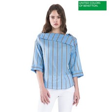 베네통 스트라이프 오프숄더 블라우스 BABL67831 BL