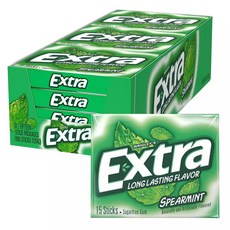 Wrigley's Extra Spearmint Sugar Free 링글리 엑스트라 스페어민트 무설탕 츄잉껌 미국 15개 12팩, 12개