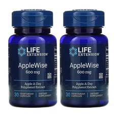 1+1 라이프익스텐션 Life Extension AppleWise 사과 추출물 폴리페놀 600mg 베지 캡슐 30정, 30개