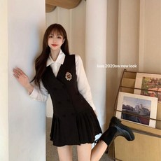 여성 가을 스쿨룩 블라우스 원피스세트