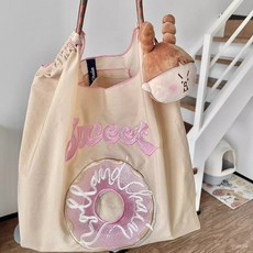 CuteQueen 귀여운여왕 오리지널 자수 에코백 쇼퍼백 나일론 토트겸 크로스백녀