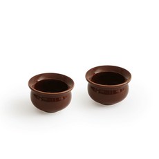 허니 빈티지 곰돌이 꿀단지 미니 볼 2P 세트 케찹 그릇 소스 간장 도자기 종지, 빈티지 브라운